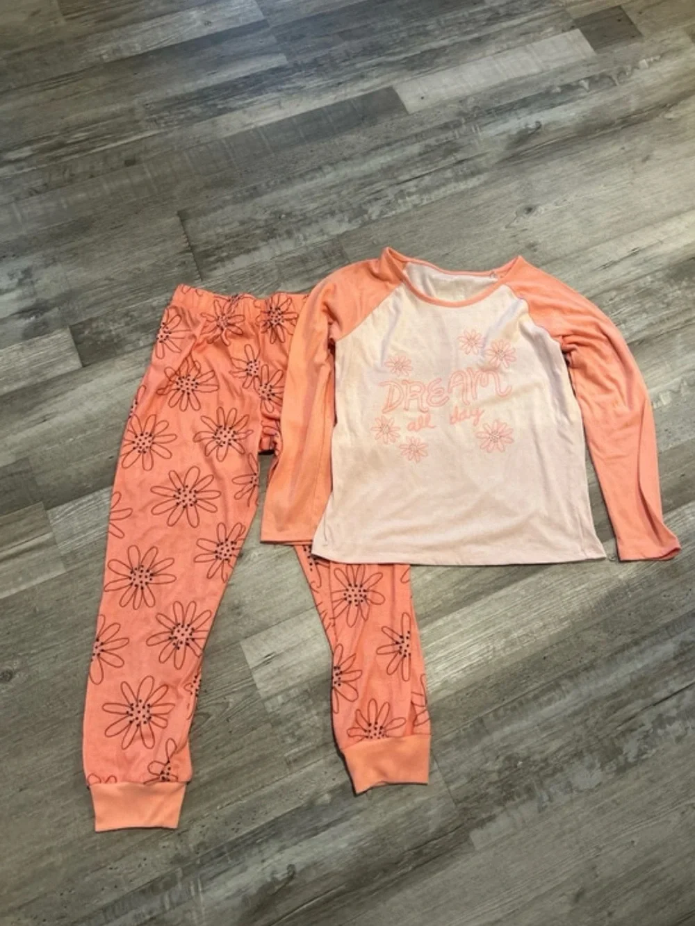 Cat & Jack Coral Pink Floral 'Dream All Day' Pajama Set